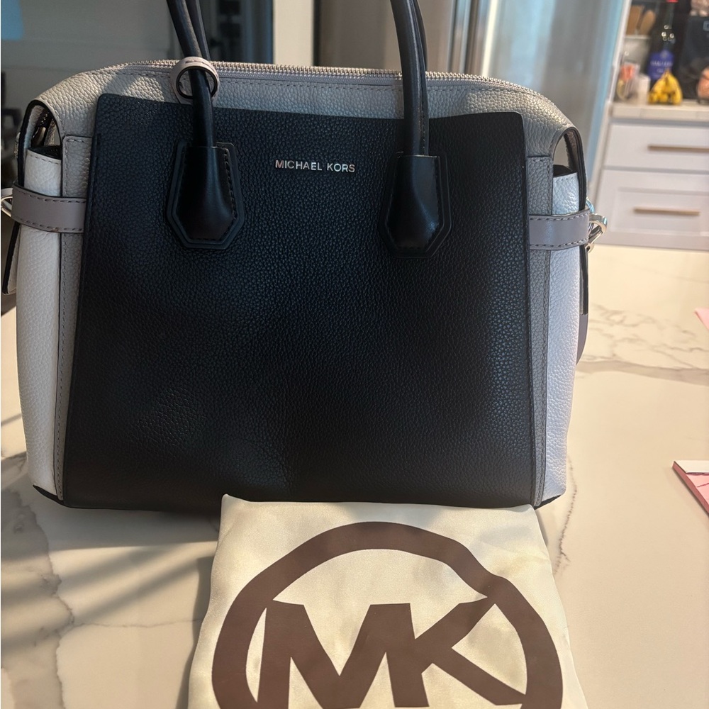 Michael Kors Black and White Satchel
